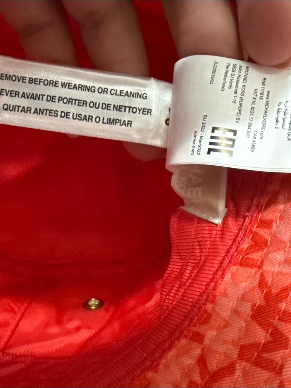 Michael Kors Kids Red MK Monogram Bucket Hat